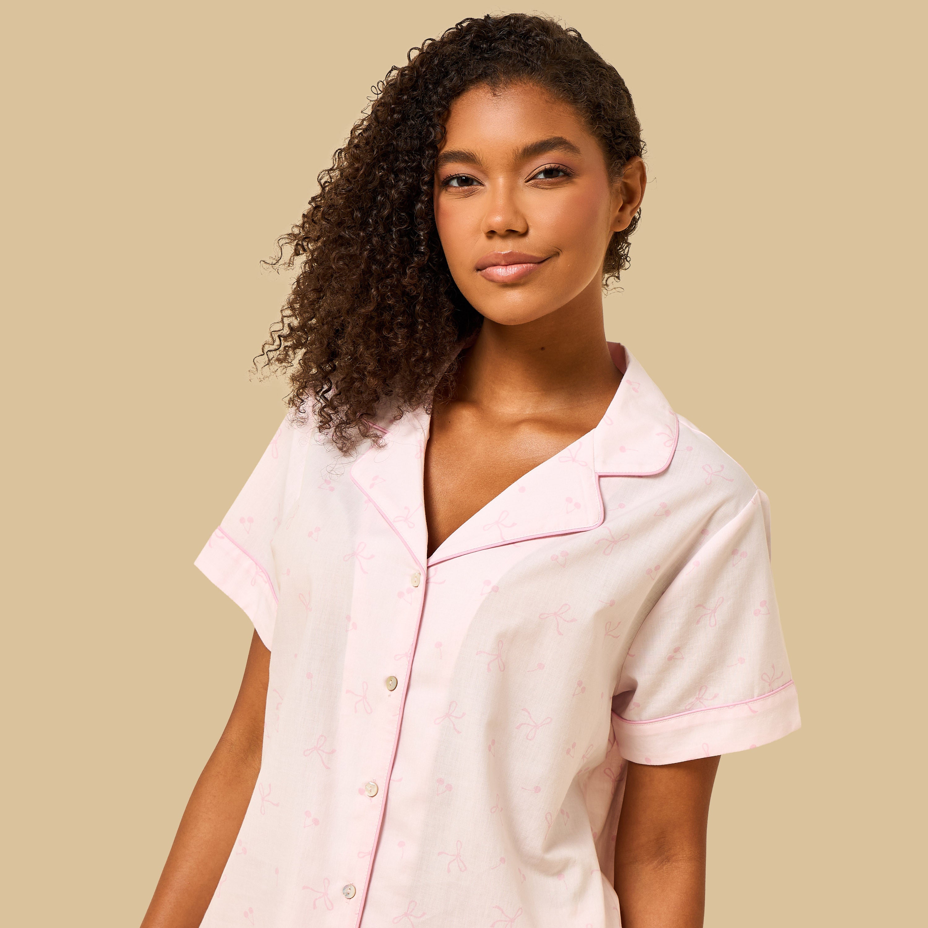 Bow Print Cotton Pyjama Set