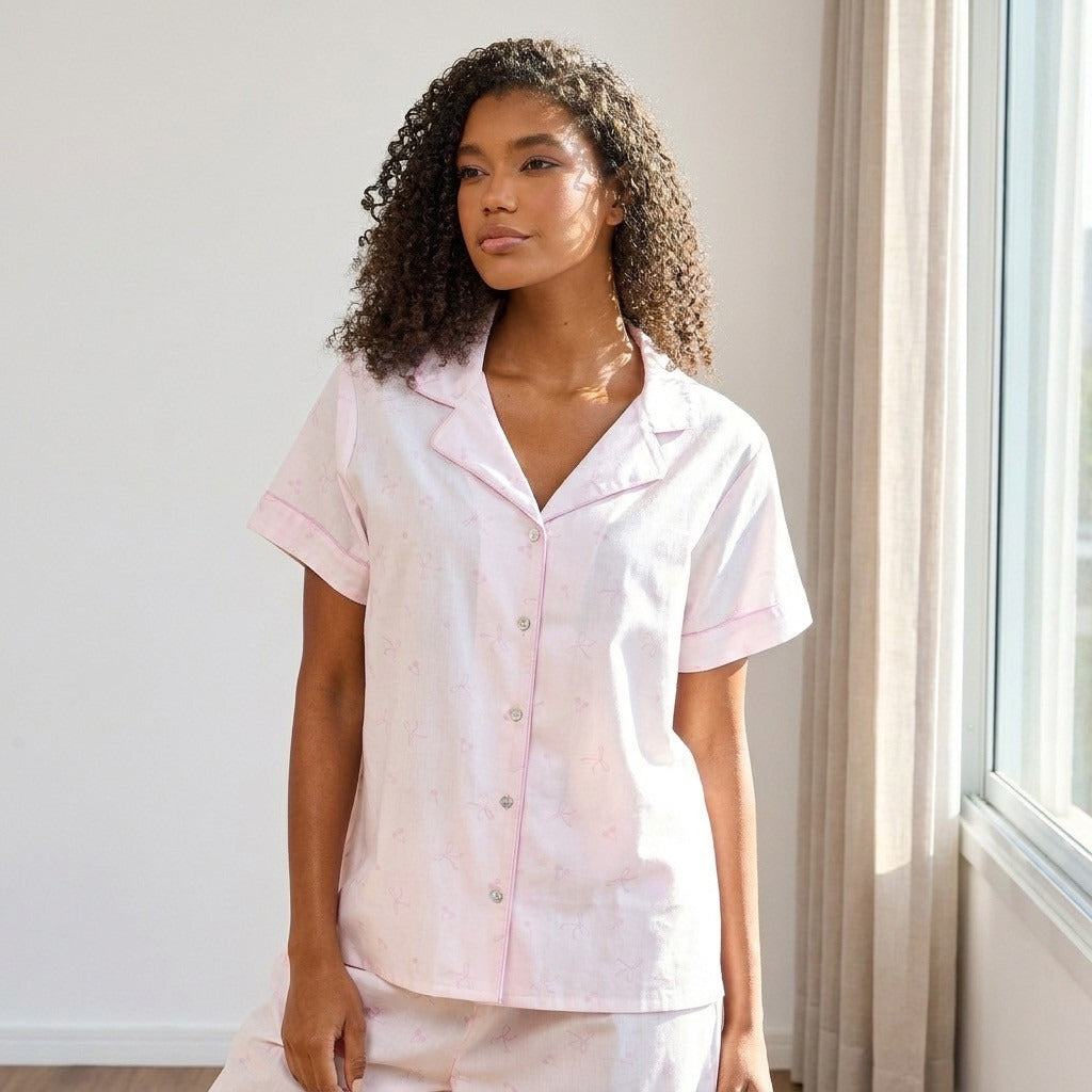 Bow Print Cotton Pyjama Set