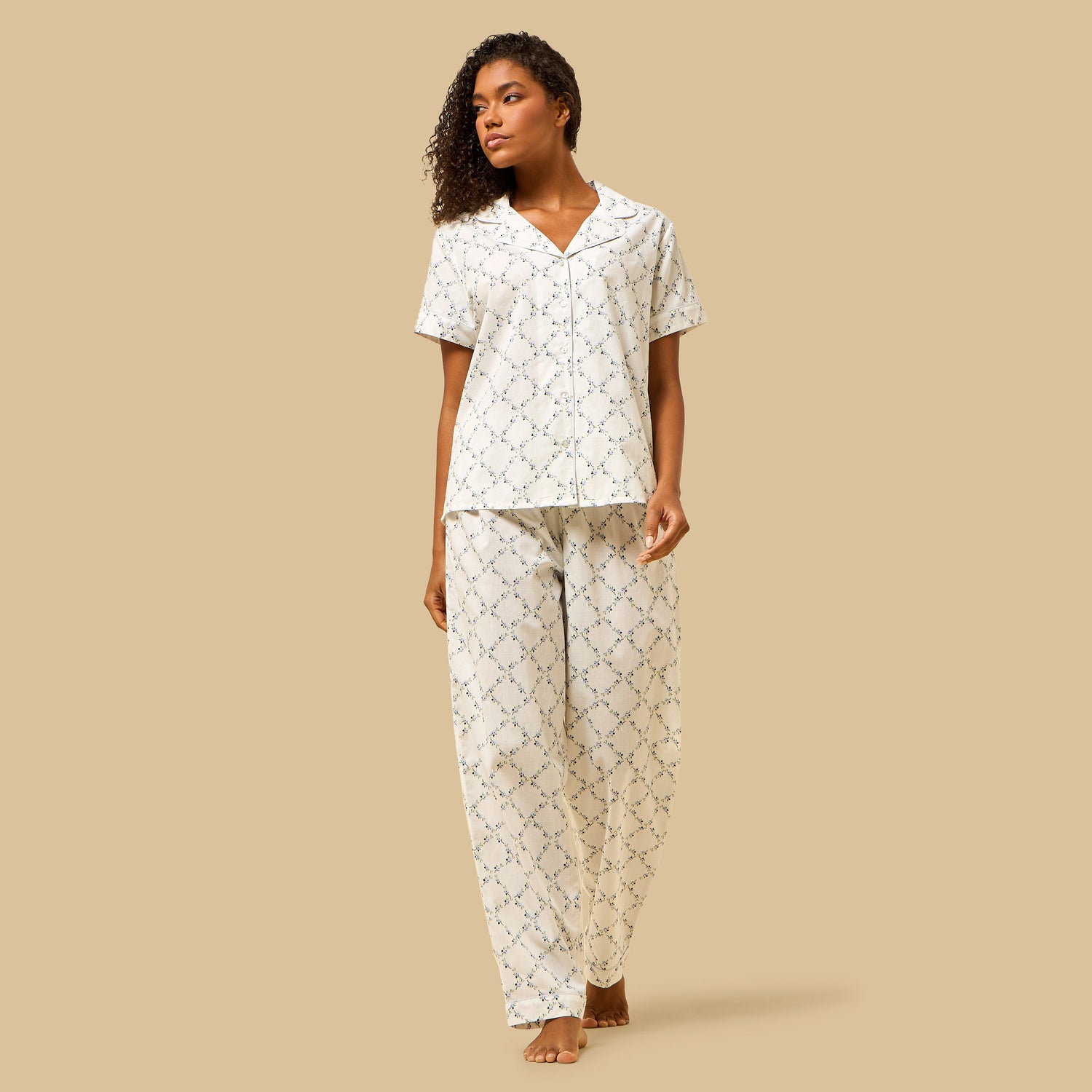 Floral Print Cotton Pyjama Set