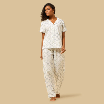 Floral Print Cotton Pyjama Set