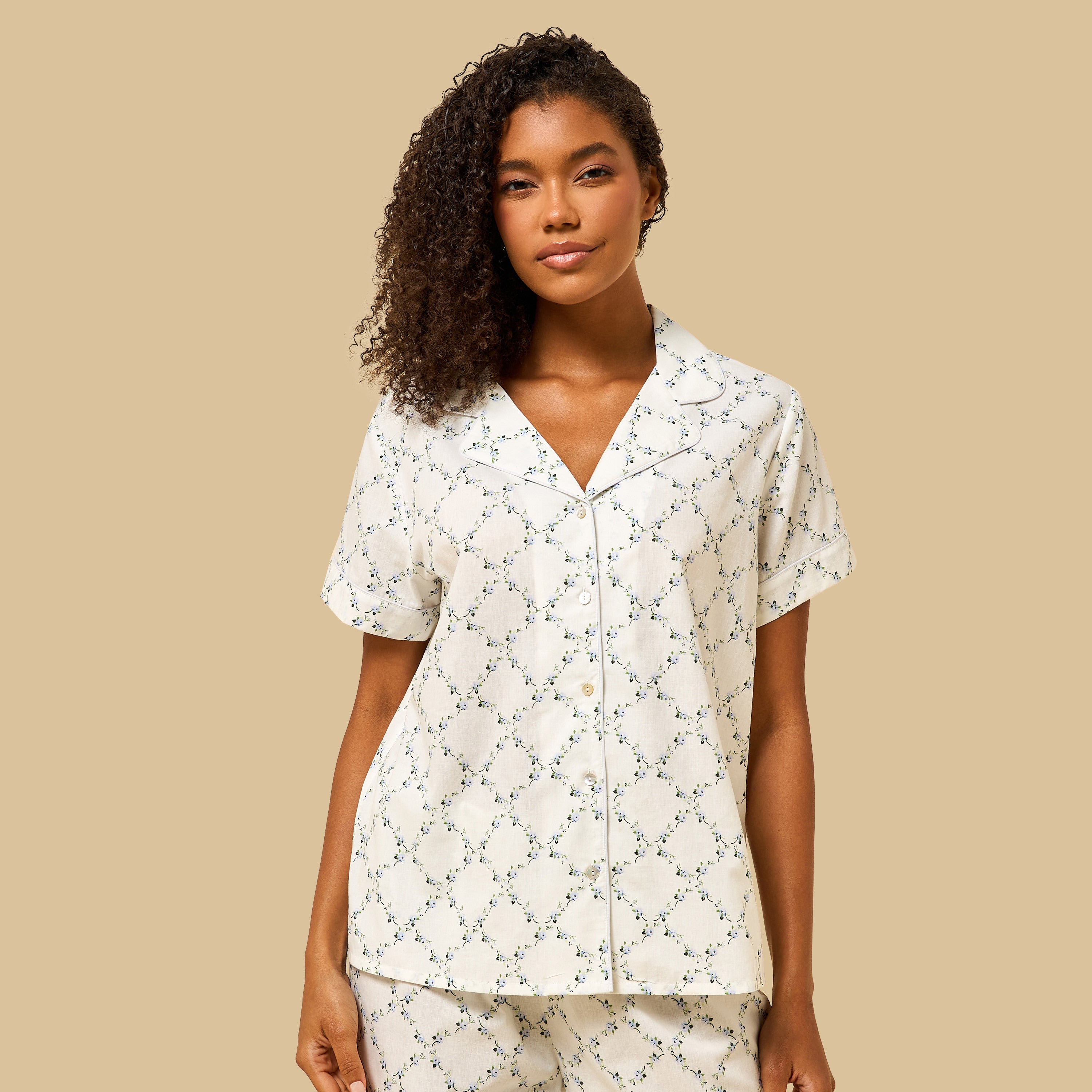 Floral Print Cotton Pyjama Set