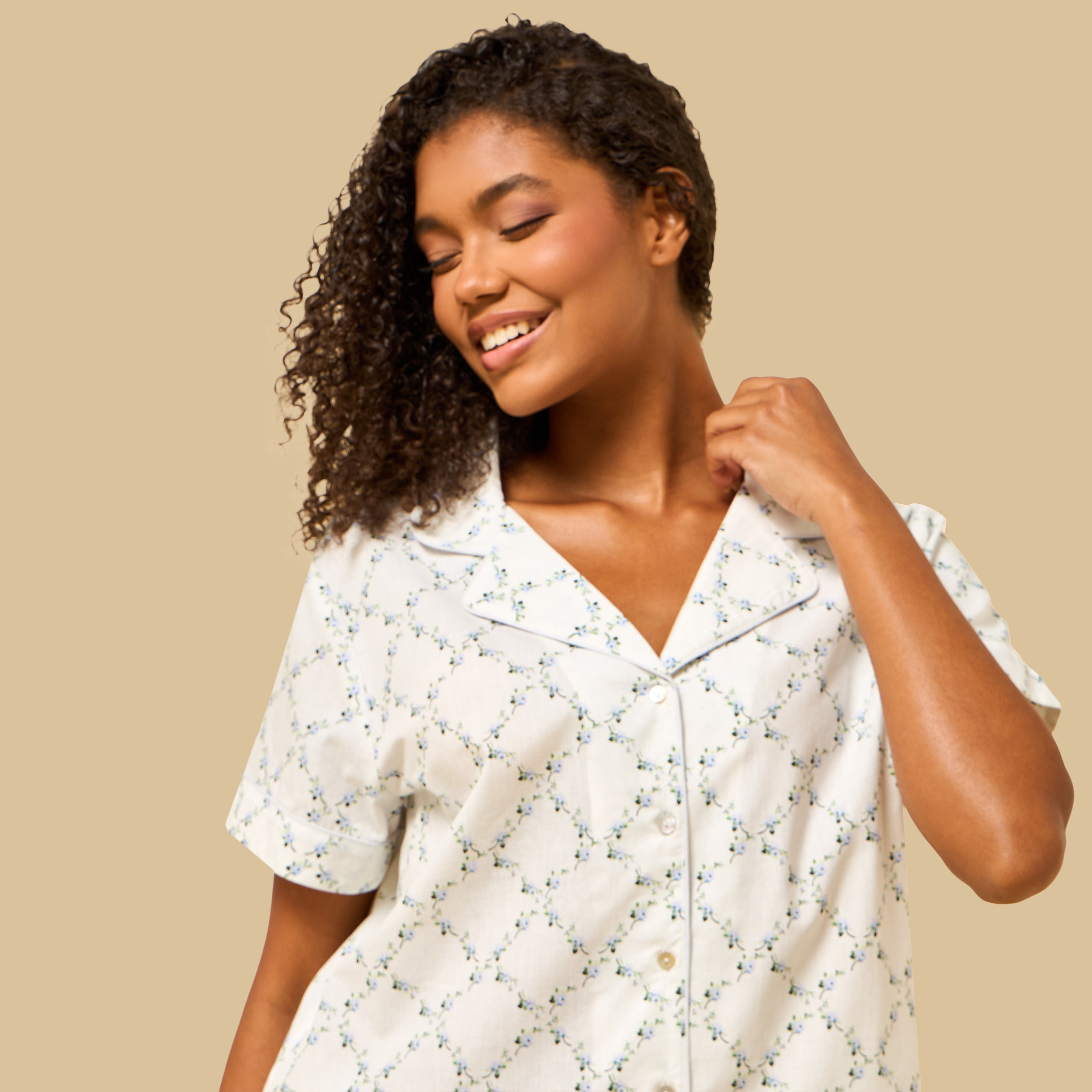 Floral Print Cotton Pyjama Set