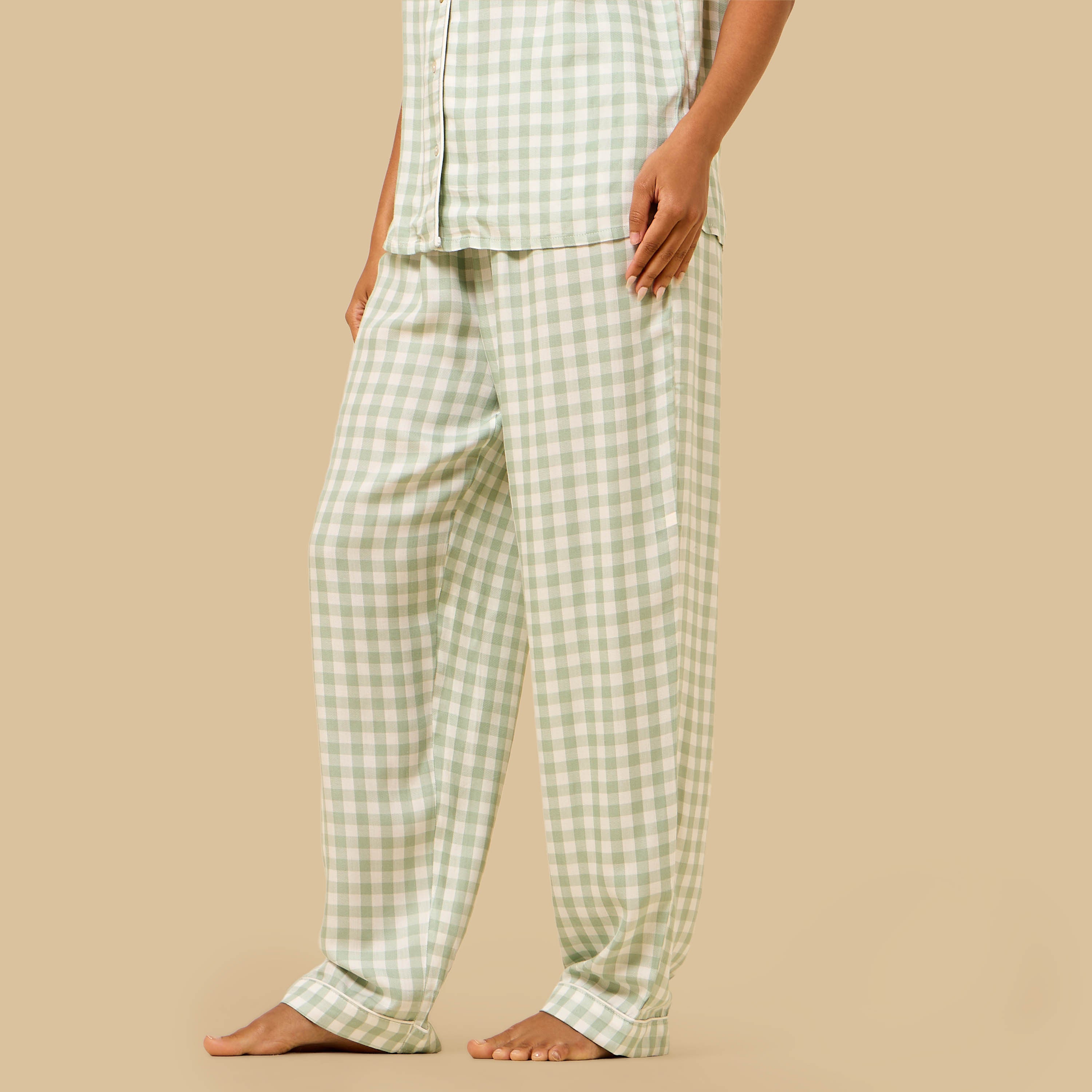 Checked Viscose Pyjama Set
