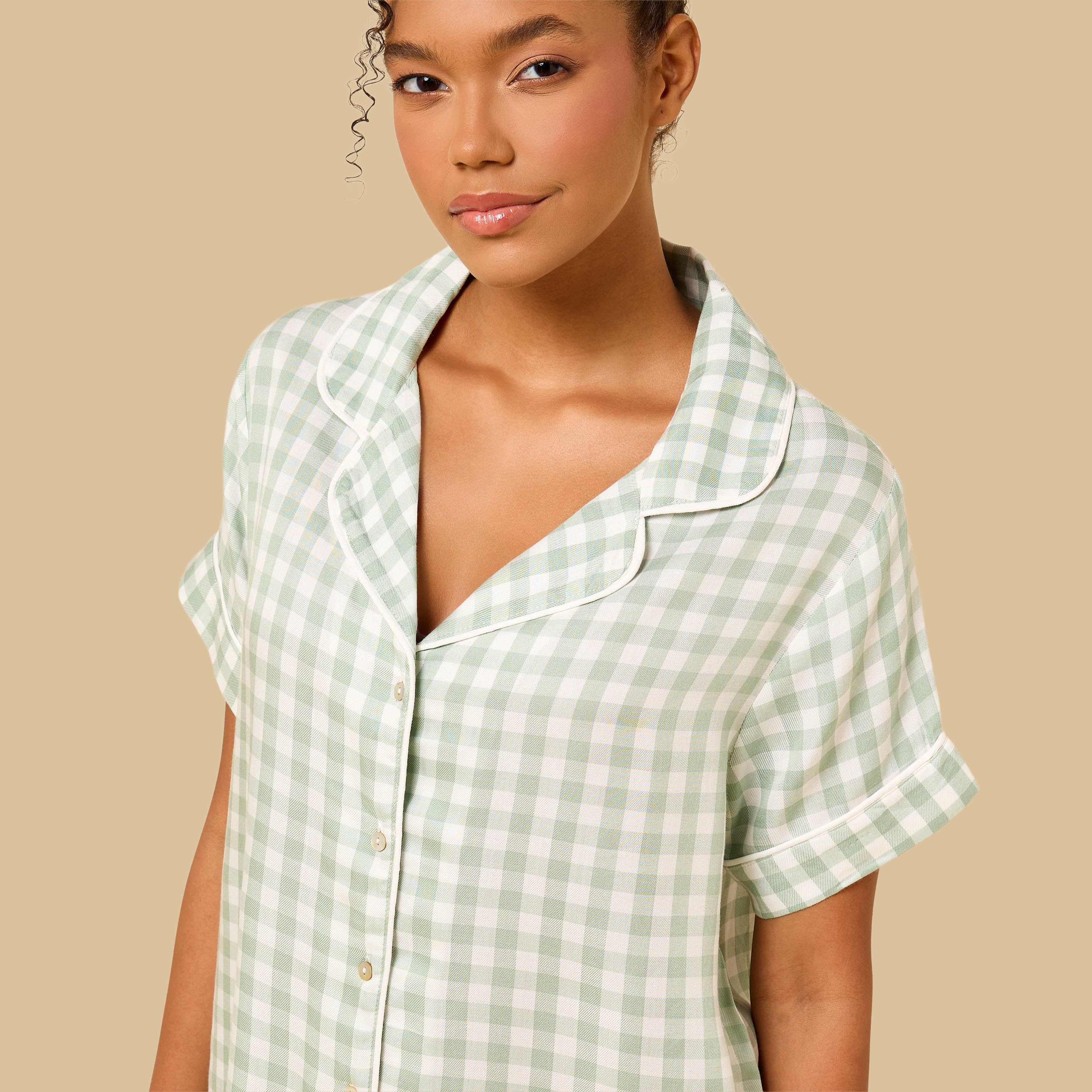 Checked Viscose Pyjama Set