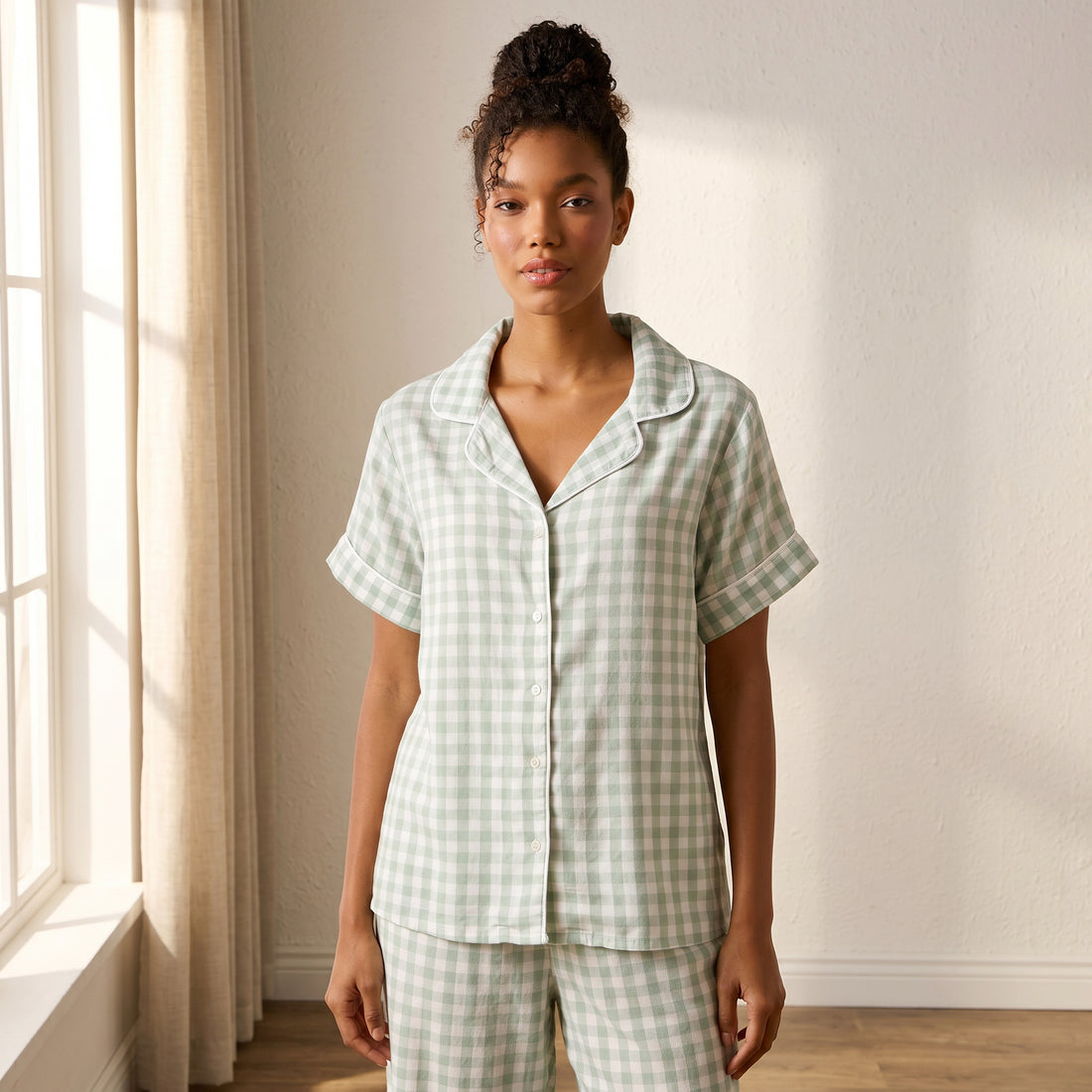 Checked Viscose Pyjama Set