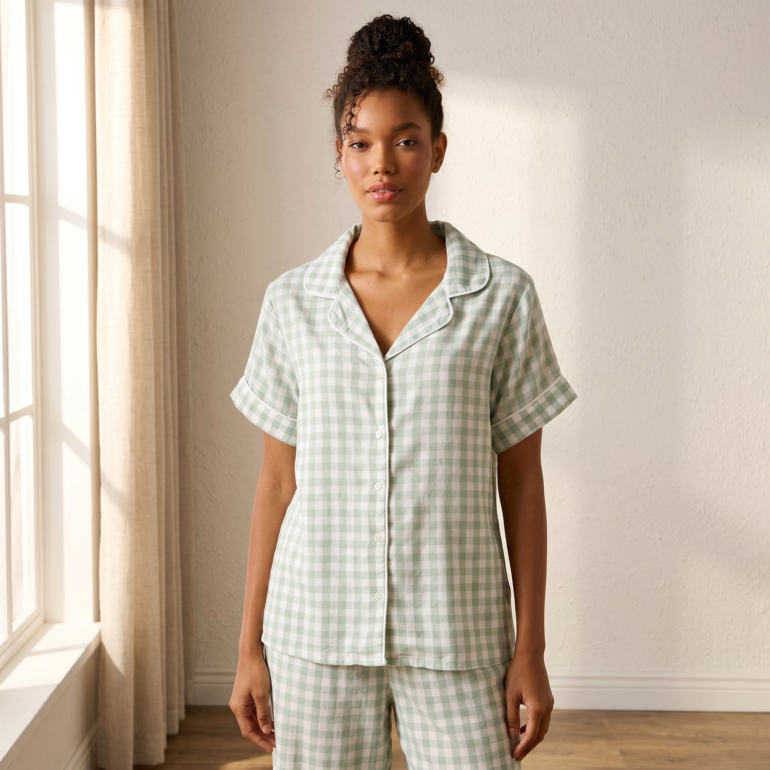 Checked Viscose Pyjama Set