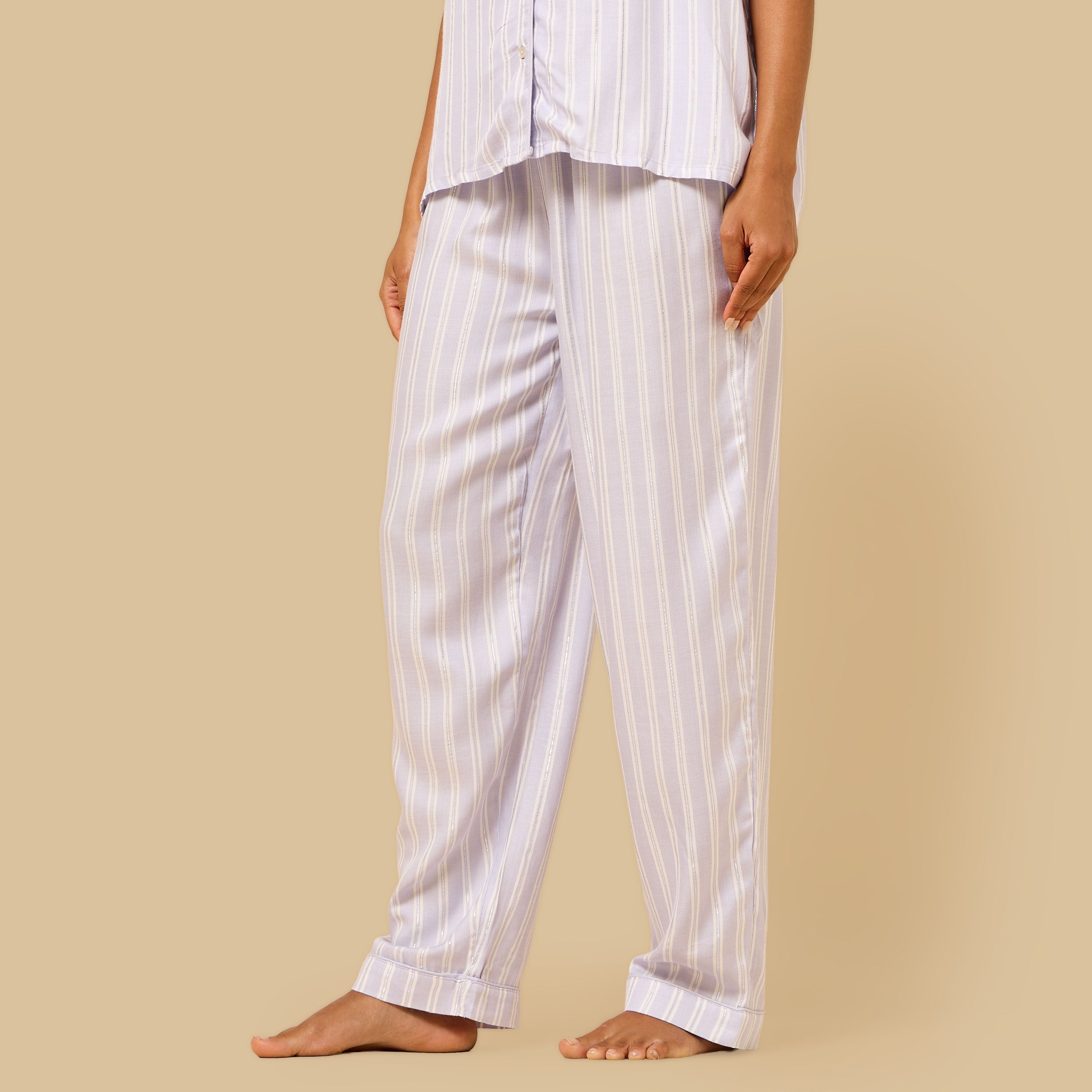 Lurex Striped Viscose Pyjama Set