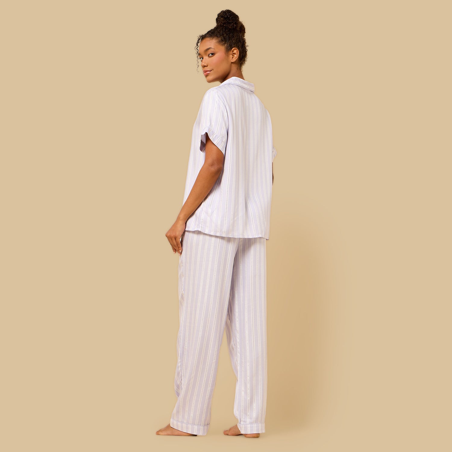 Lurex Striped Viscose Pyjama Set