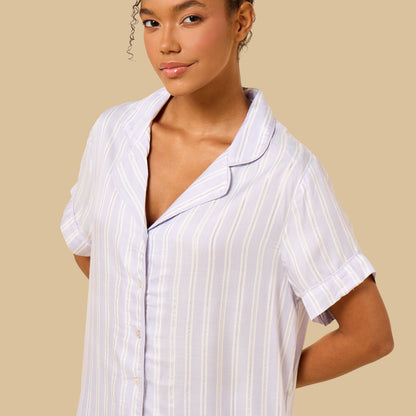 Lurex Striped Viscose Pyjama Set