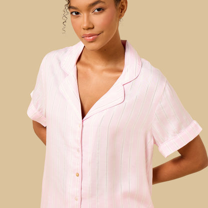 Lurex Striped Viscose Pyjama Set