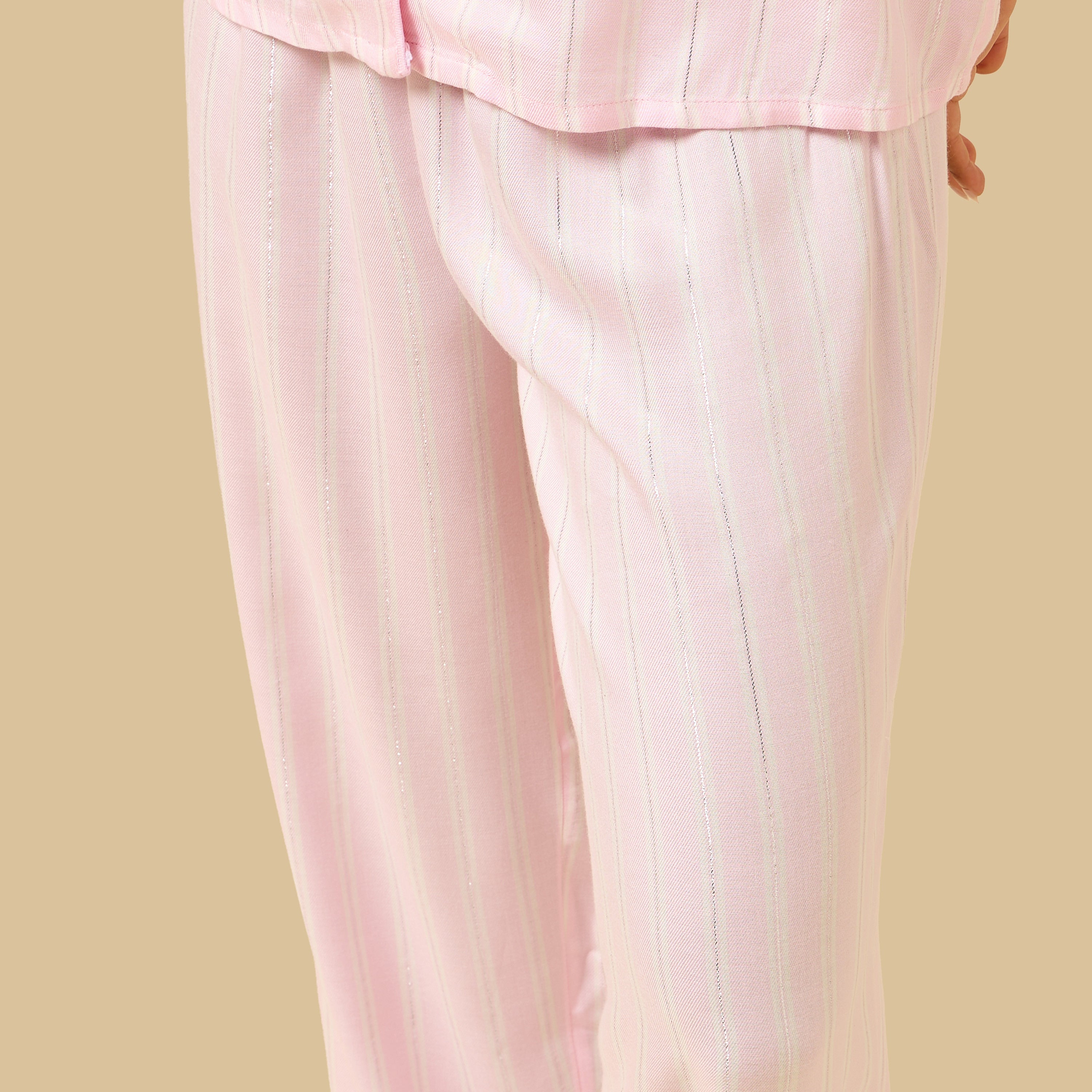 Lurex Striped Viscose Pyjama Set