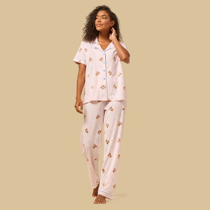 Teddy Bear Print Pyjama Set - Pink / XXL