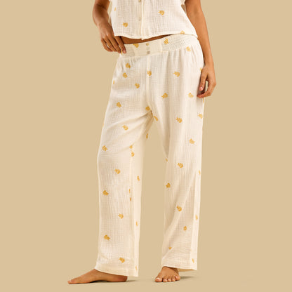 Floral Embroidered Pyjama Set