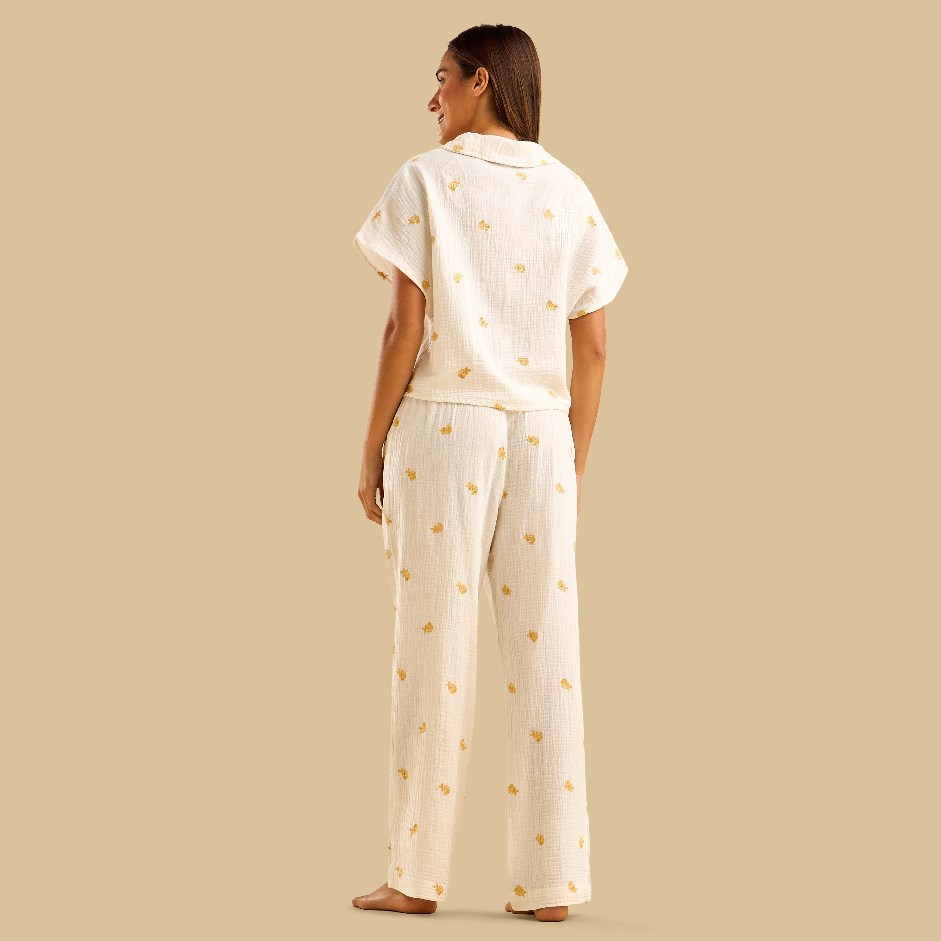 Floral Embroidered Pyjama Set