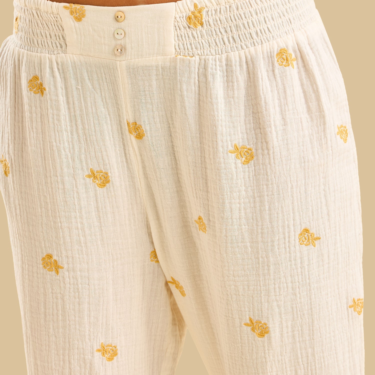 Floral Embroidered Pyjama Set