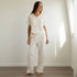 Floral Embroidered Pyjama Set - White / XXL