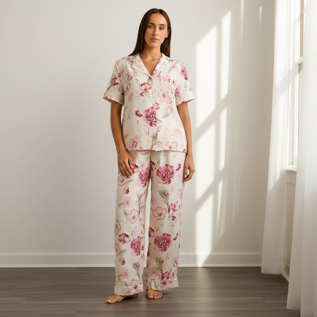 Floral Print Pyjama Set - Multicolour / XXL