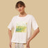 Floral Print Cotton Pyjama Set - White / XXL