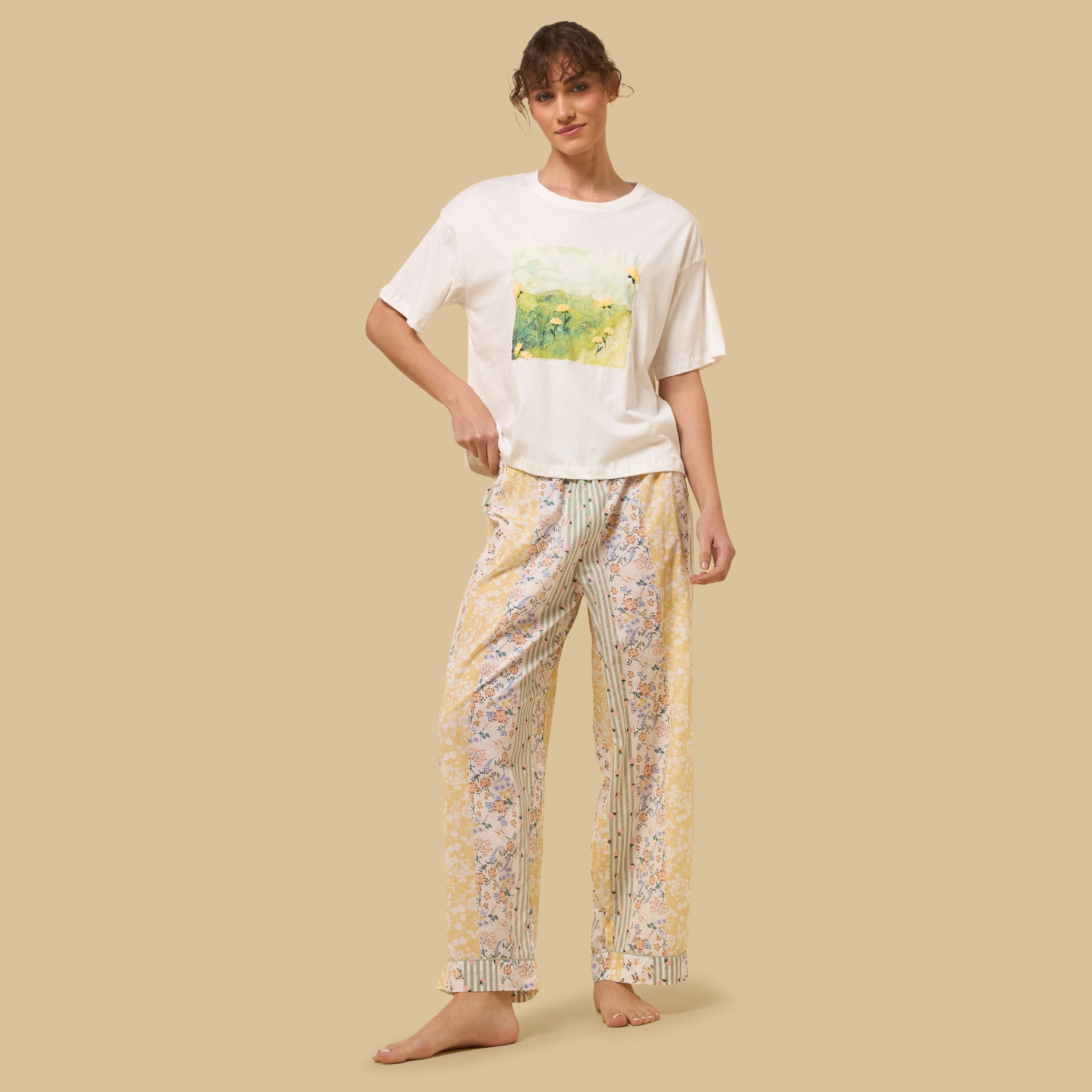 Floral Print Cotton Pyjama Set