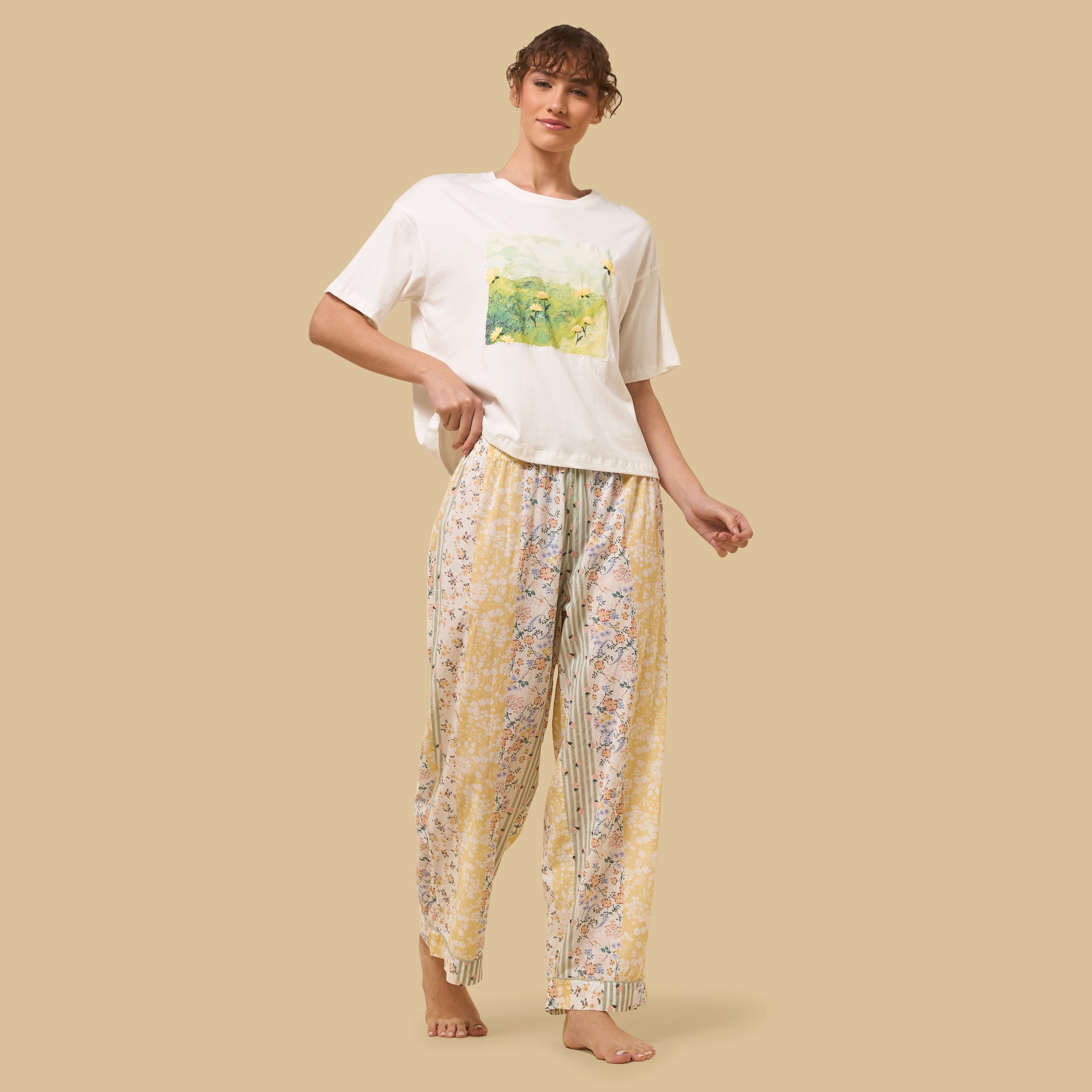 Floral Print Cotton Pyjama Set