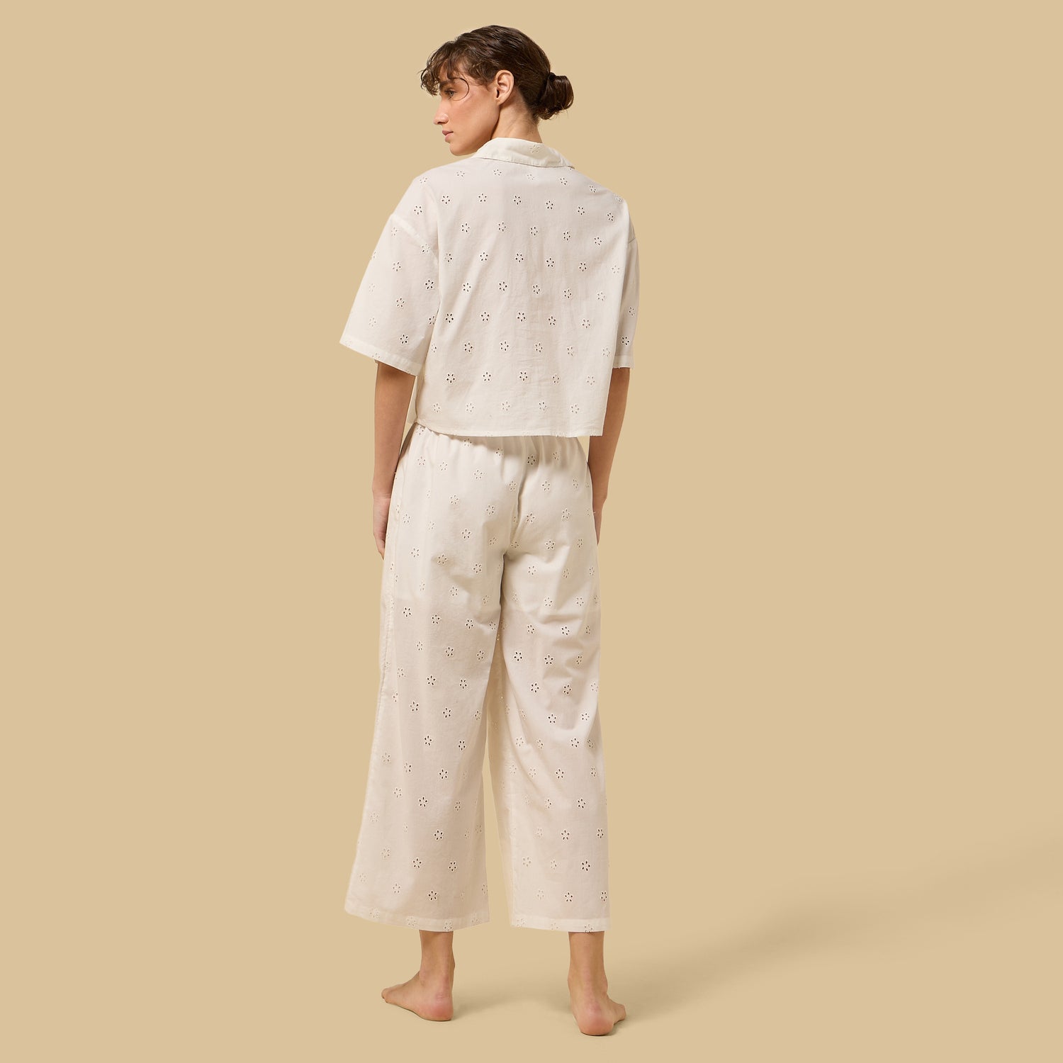 Floral Embroidered Cotton Pyjama Set