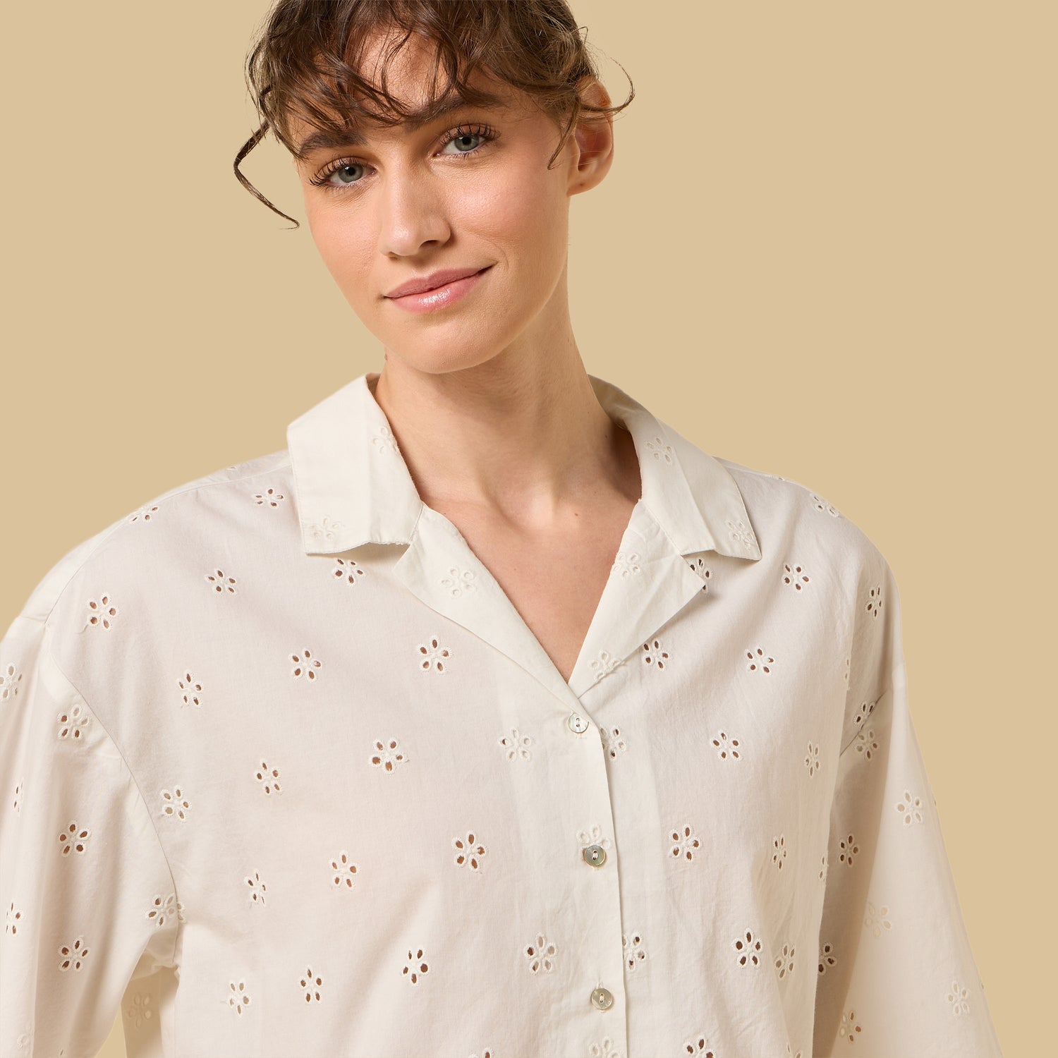 Floral Embroidered Cotton Pyjama Set