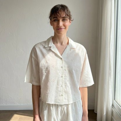 Floral Embroidered Cotton Pyjama Set