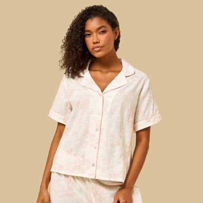 Floral Embroidered Cotton Pyjama Set
