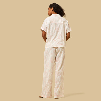 Floral Embroidered Cotton Pyjama Set