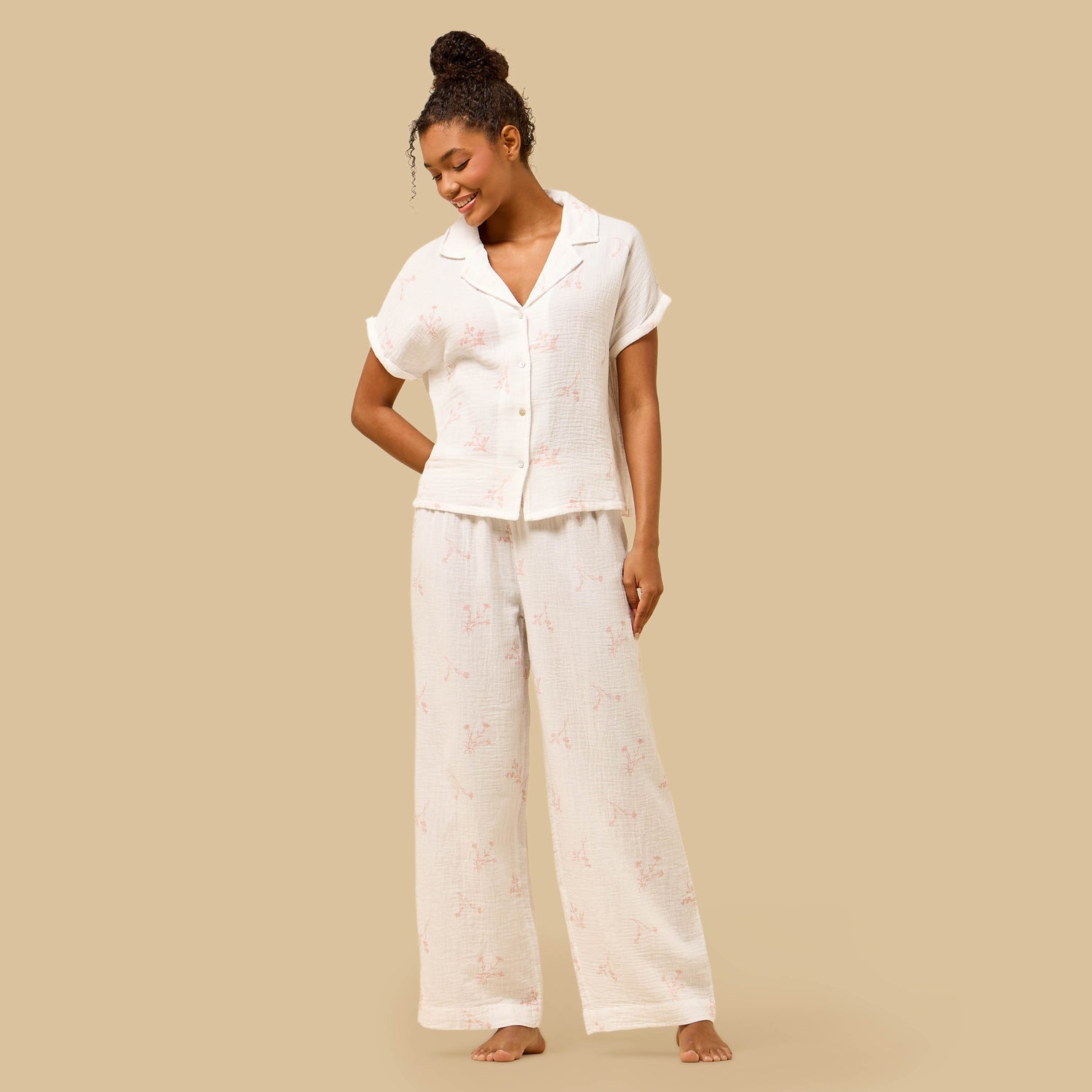 Floral Print Cotton Pyjama Set