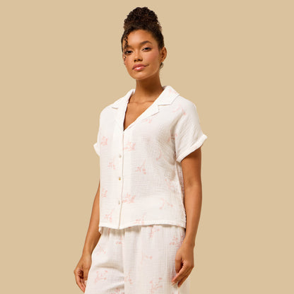 Floral Print Cotton Pyjama Set