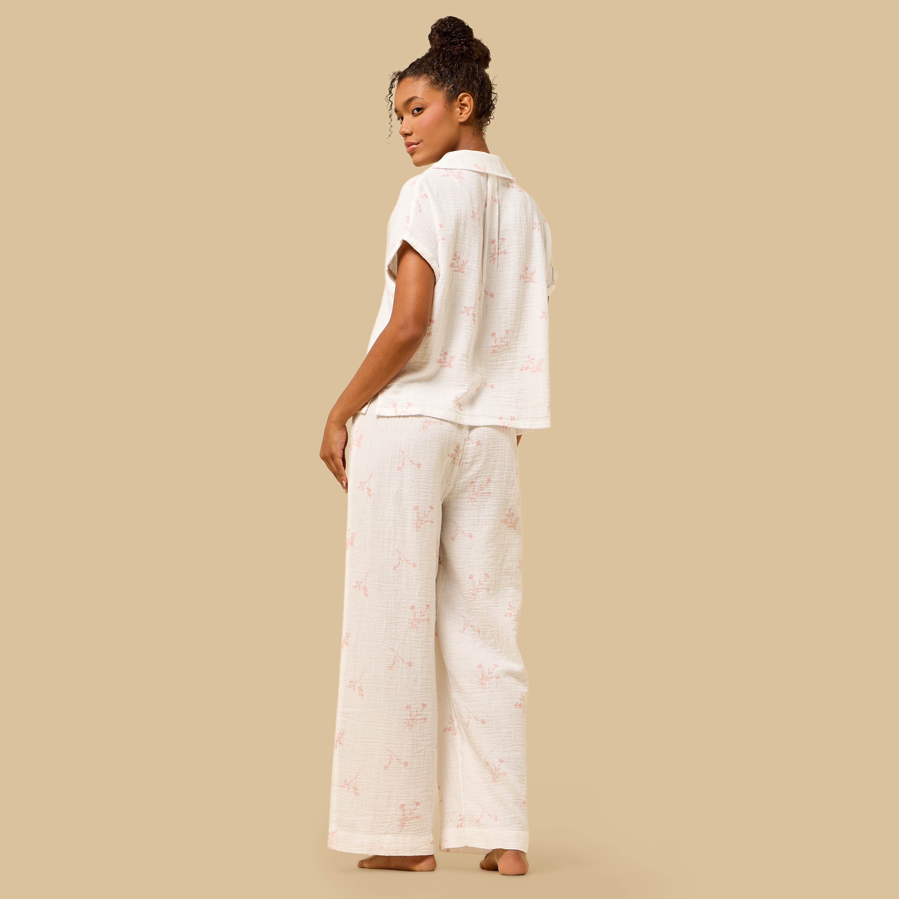 Floral Print Cotton Pyjama Set