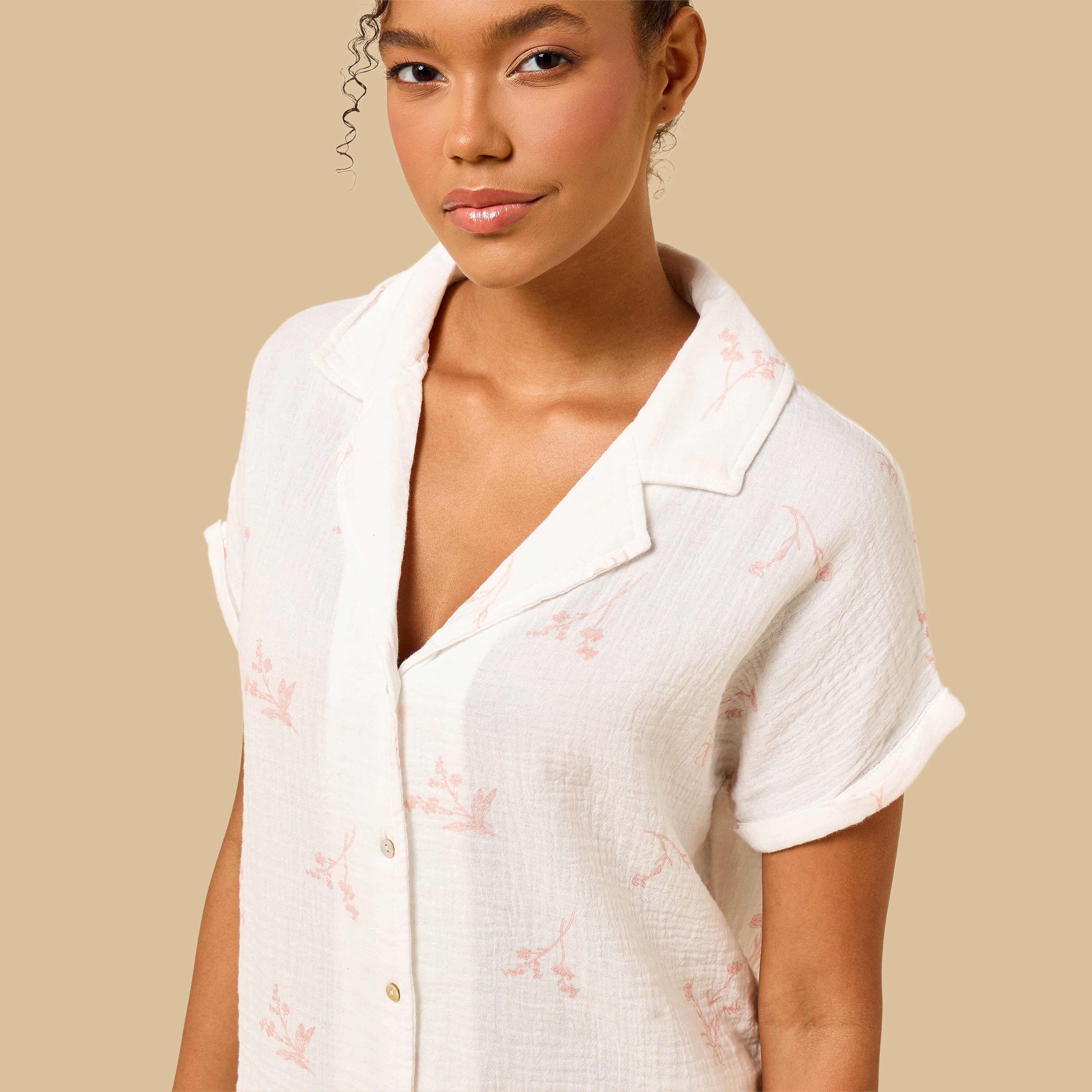 Floral Print Cotton Pyjama Set