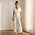Floral Print Cotton Pyjama Set - White / XXL