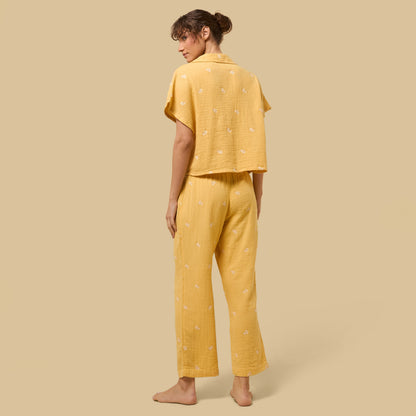 Floral Embroidered Cotton Pyjama Set