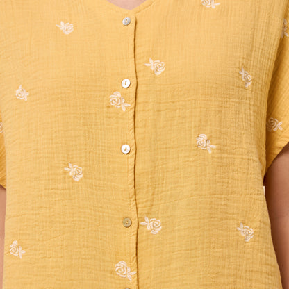 Floral Embroidered Cotton Pyjama Set
