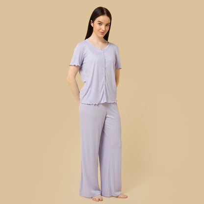 Ribbed Pyjama Set - Purple / XXL