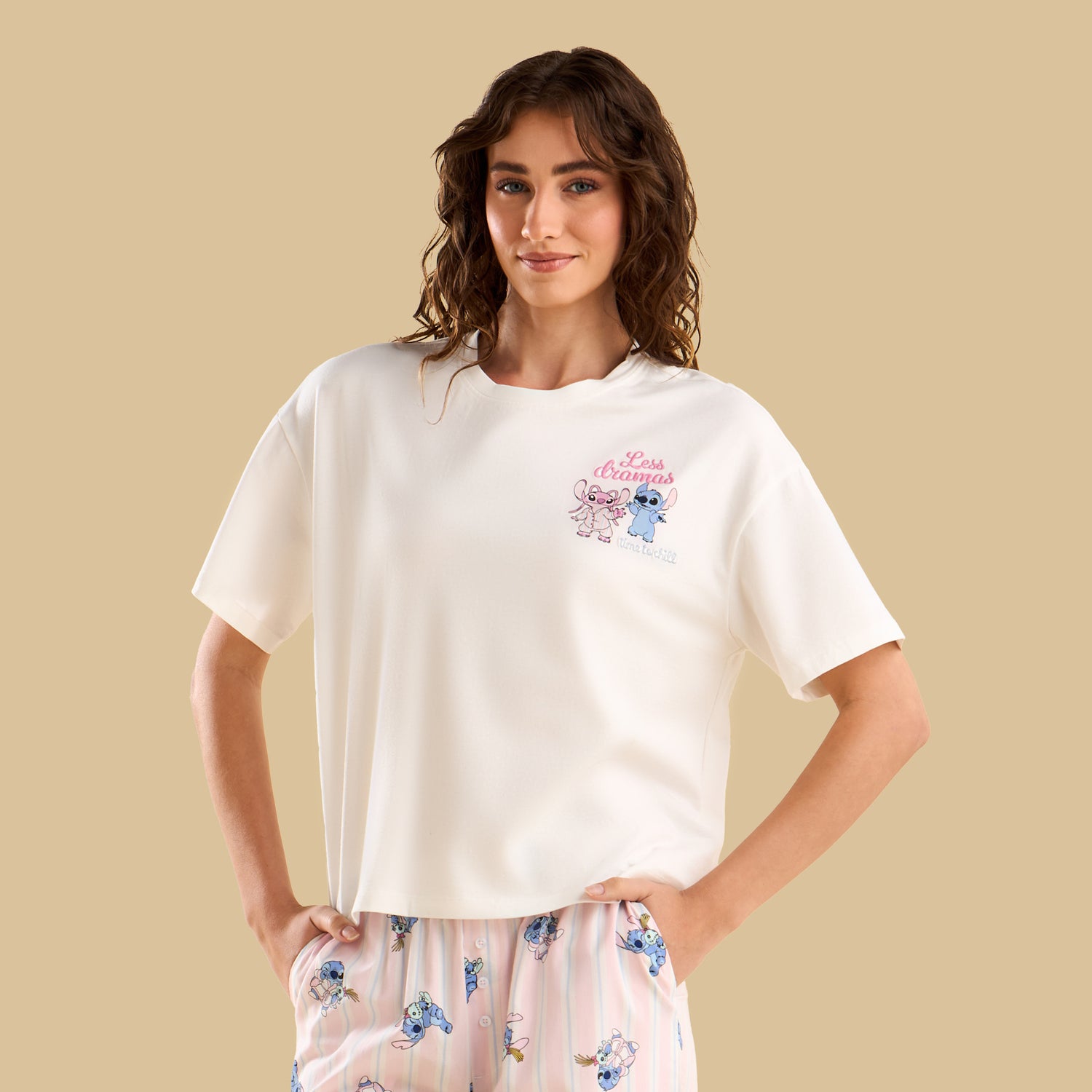 Stitch Print Pyjama Set