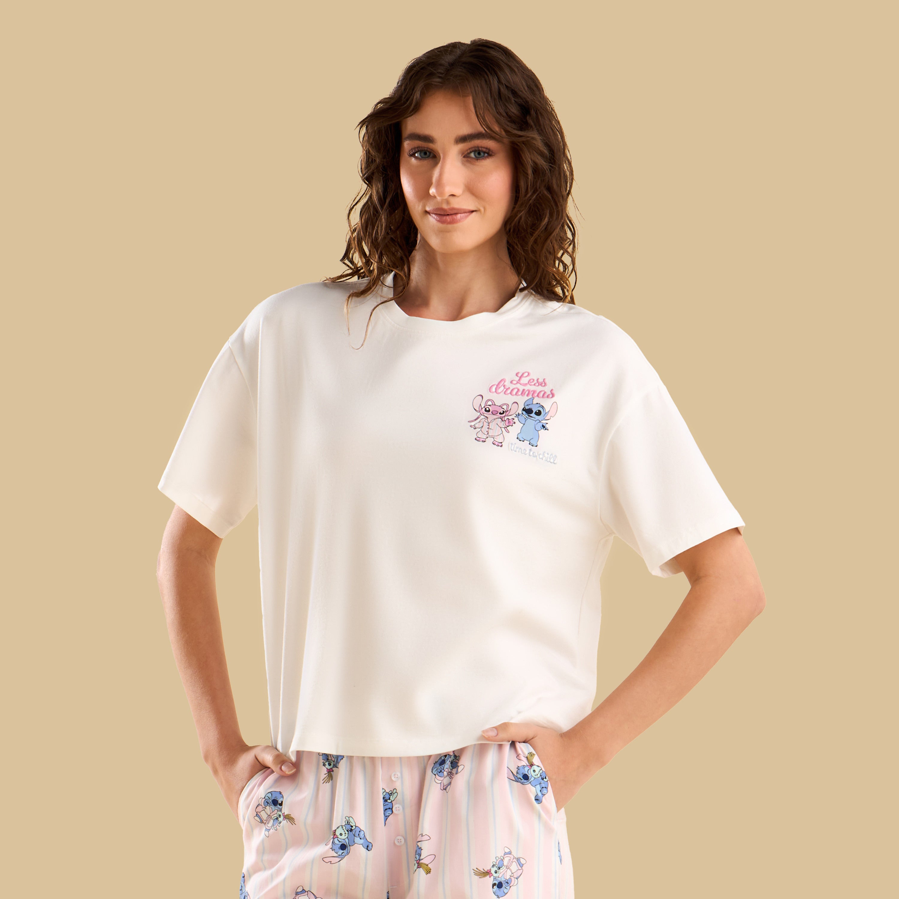 Stitch Print Pyjama Set