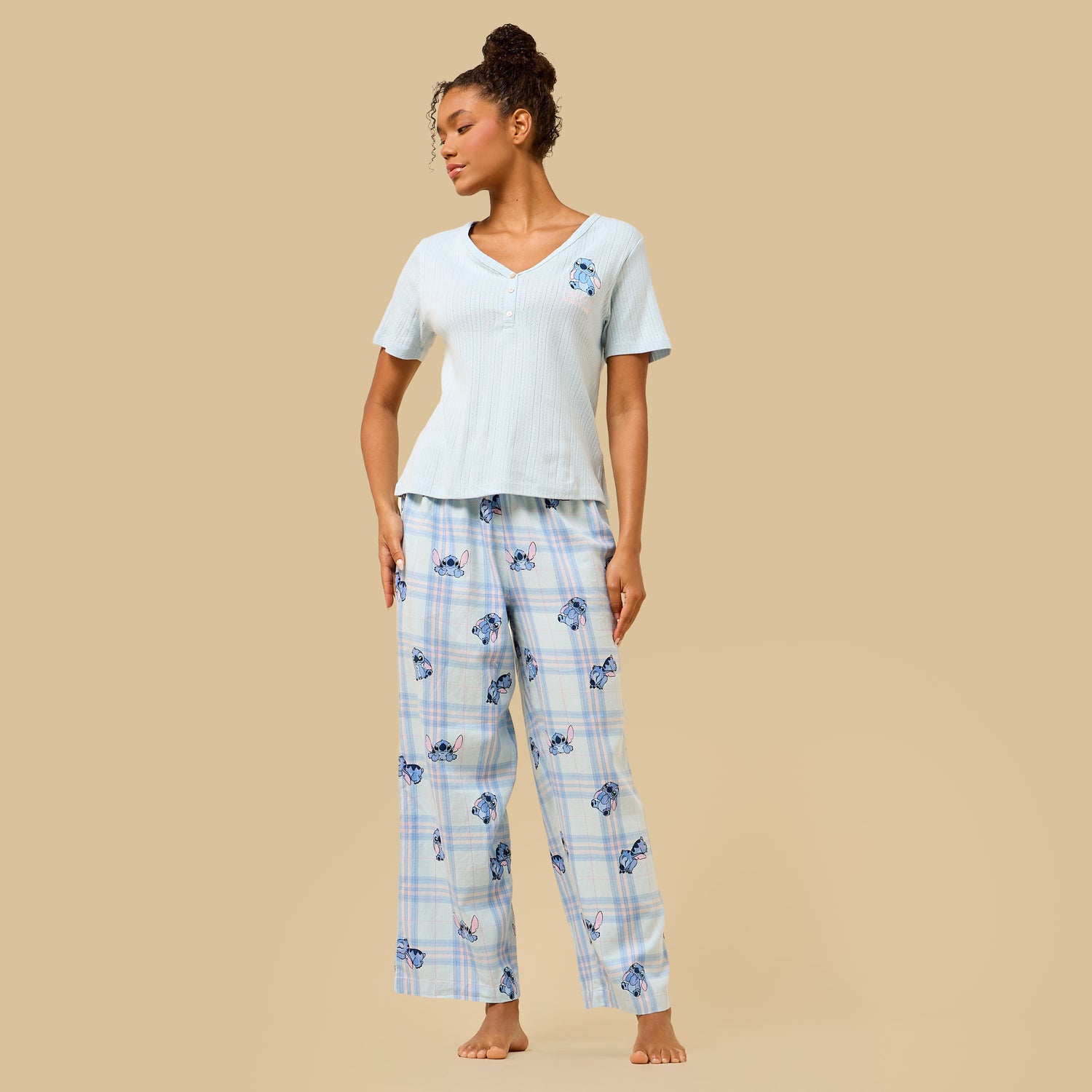 Stitch Print Cotton Pyjama Set