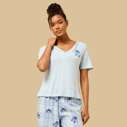 Stitch Print Cotton Pyjama Set