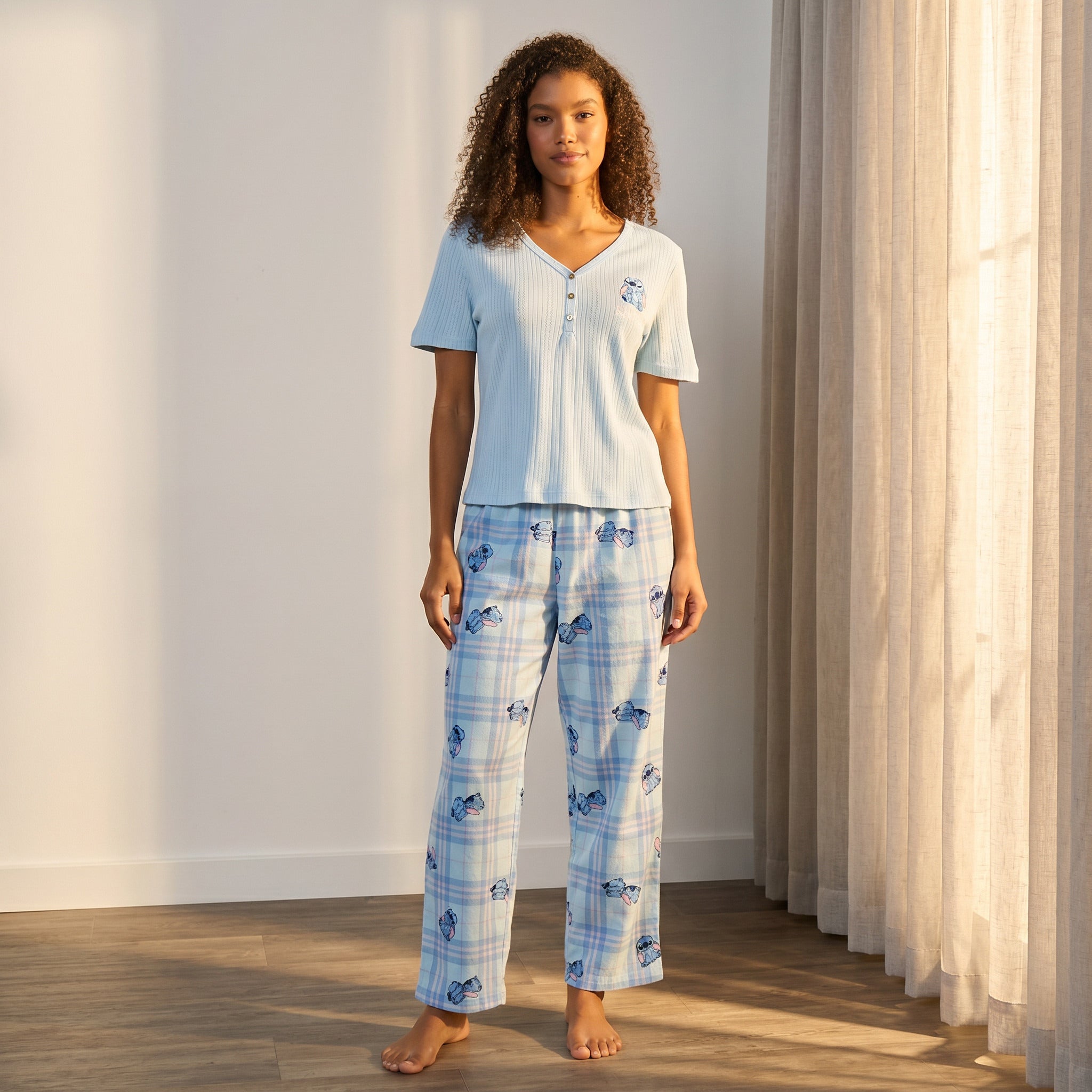 Stitch Print Cotton Pyjama Set