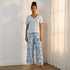 Stitch Print Cotton Pyjama Set - Blue / XXL