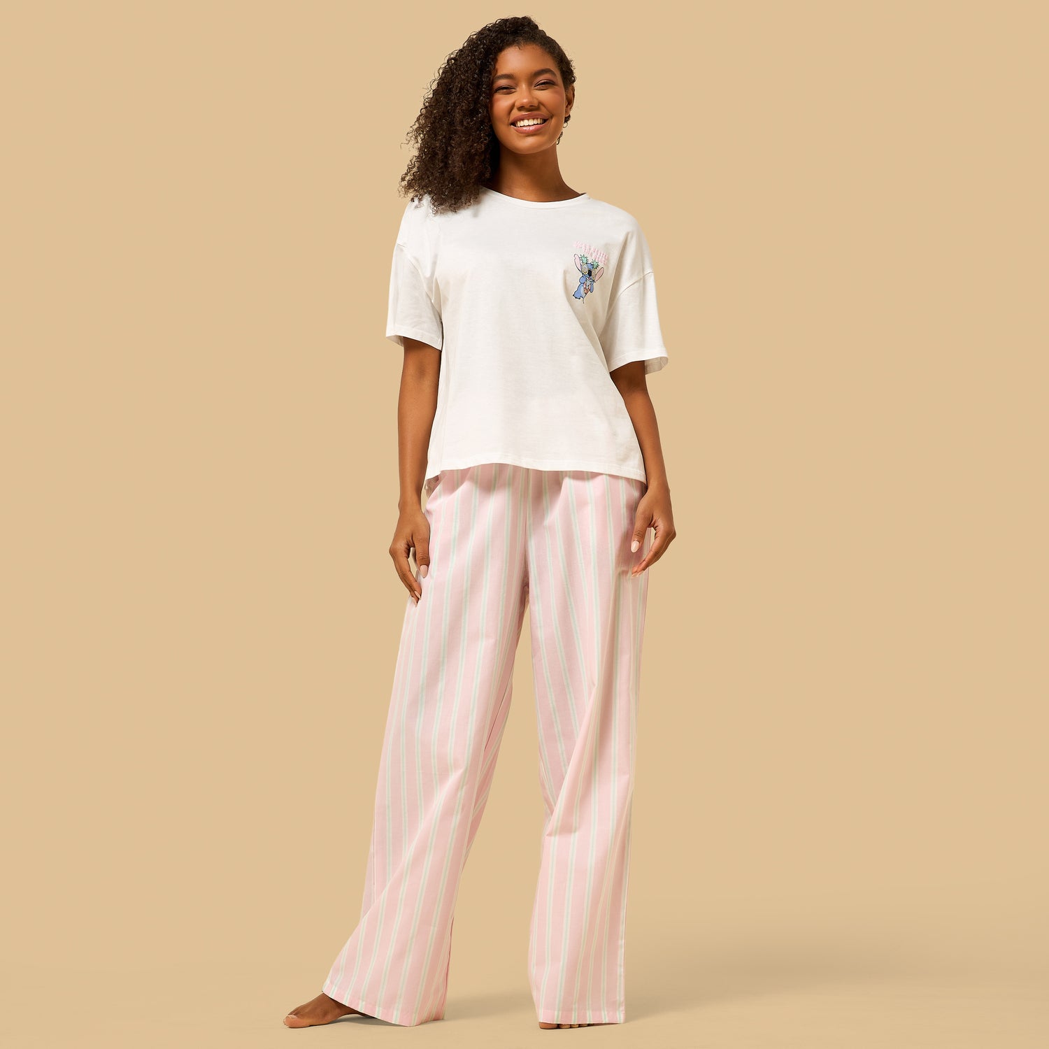 Stitch Print Cotton Pyjama Set