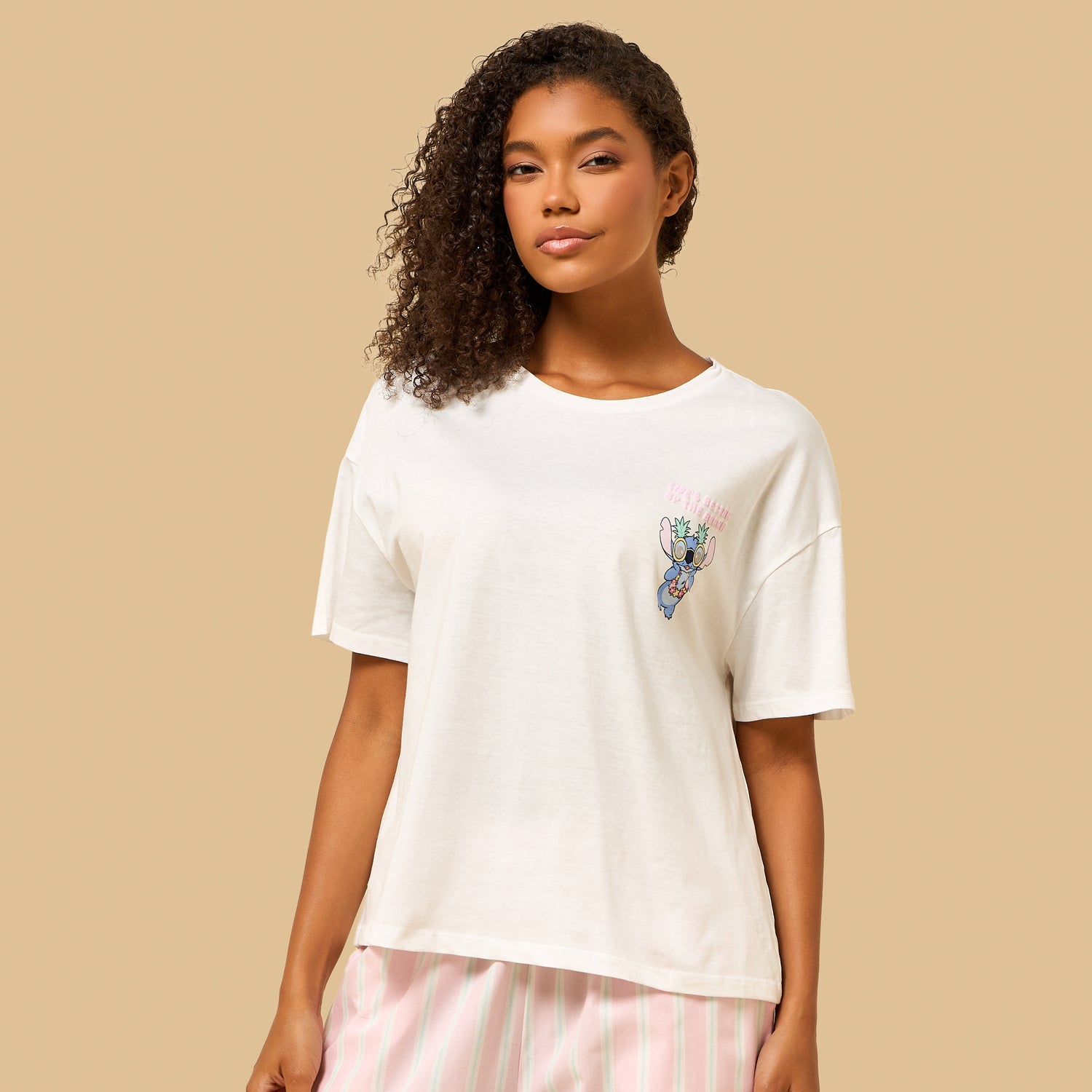 Stitch Print Cotton Pyjama Set
