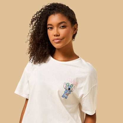 Stitch Print Cotton Pyjama Set