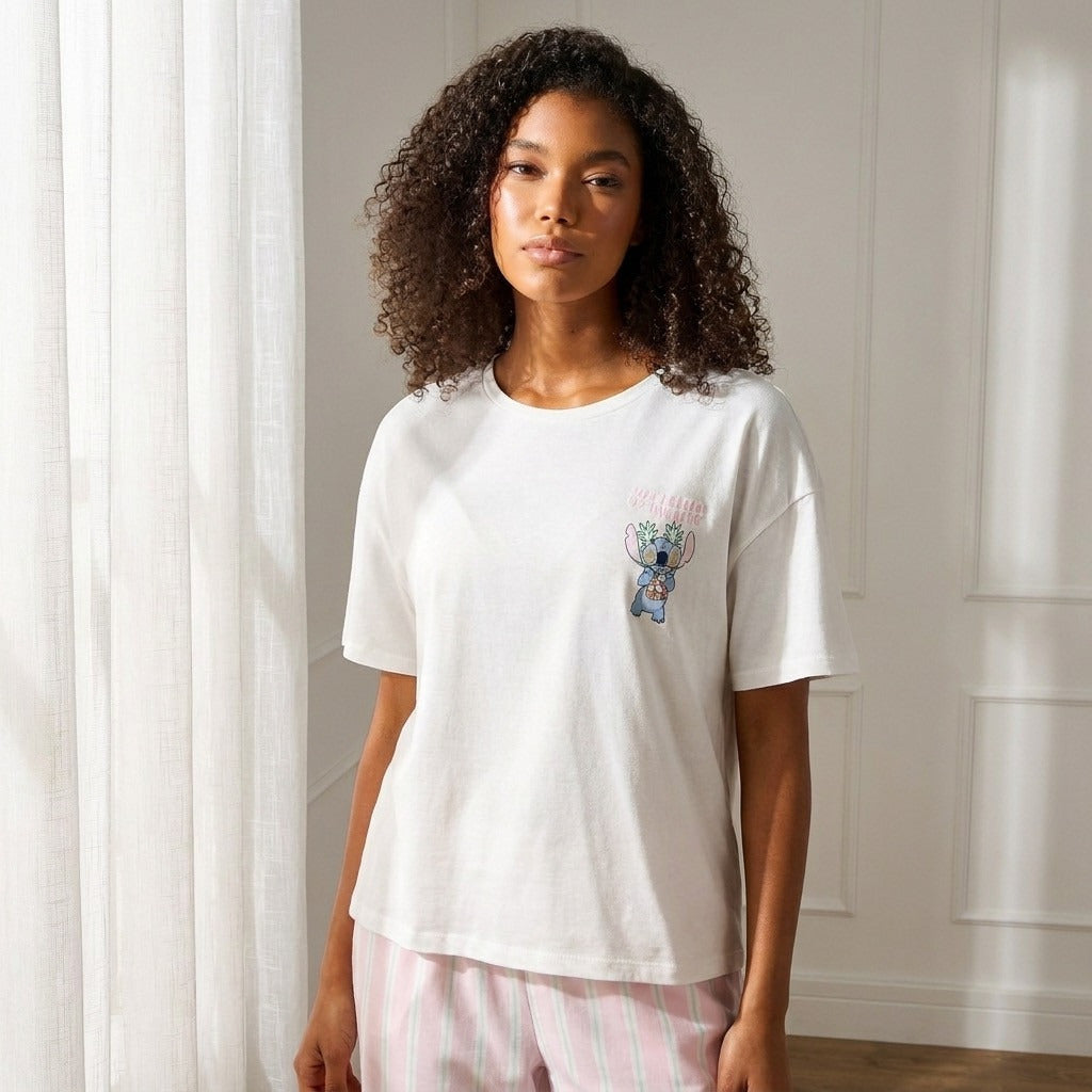 Stitch Print Cotton Pyjama Set