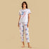 Angel and Stitch Print Pyjama Set - Grey / XXL