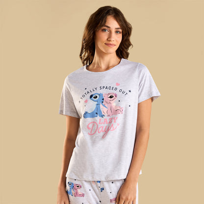 Angel and Stitch Print Pyjama Set
