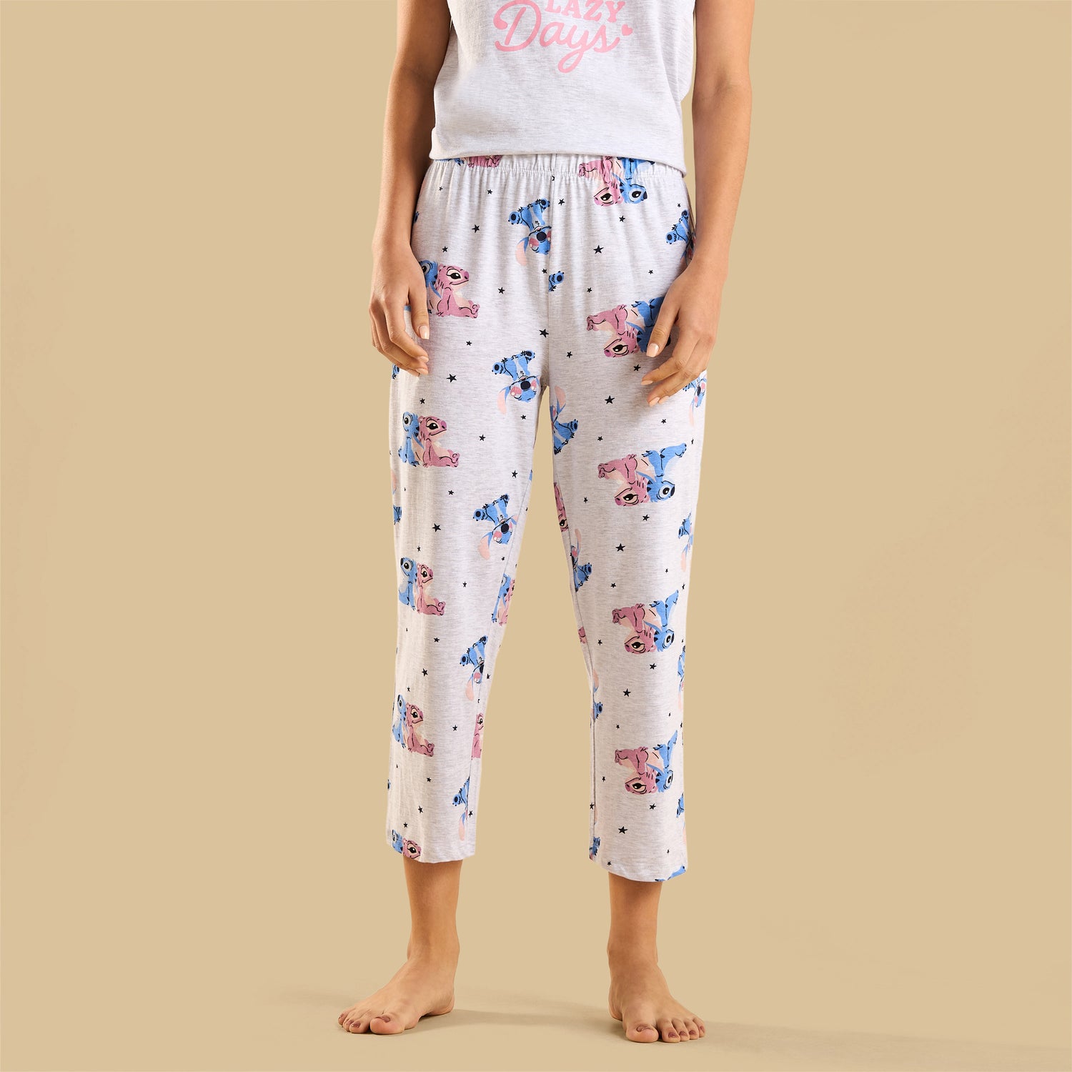 Angel and Stitch Print Pyjama Set